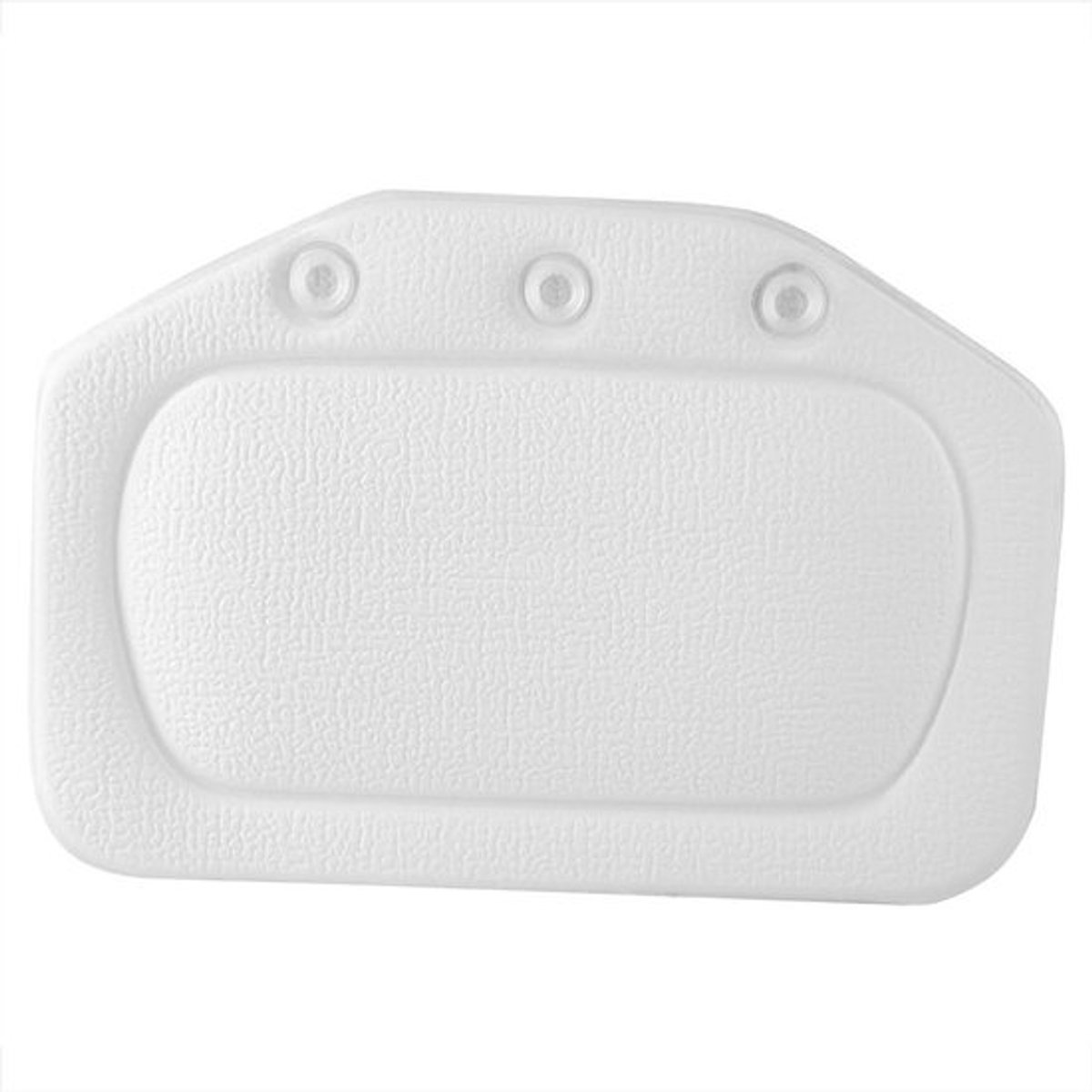 Comfortabel badkussen met zuignappen voor ontspanning, neksteun en schouderondersteuning in zacht PVC-schuim (Wit)