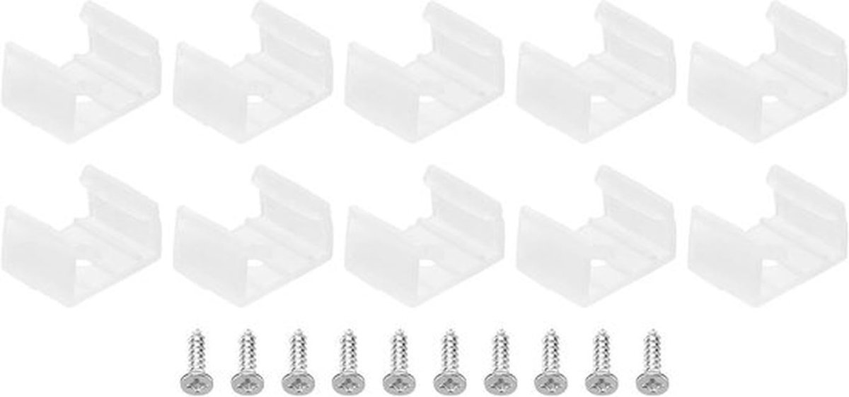 40 Pcs LED Strip Licht Clips voor Bevestiging, Waterdichte Plastic Klemmen met Schroeven voor Neon RGB Kabels van 14-17mm, Translucent en Duurzaam
