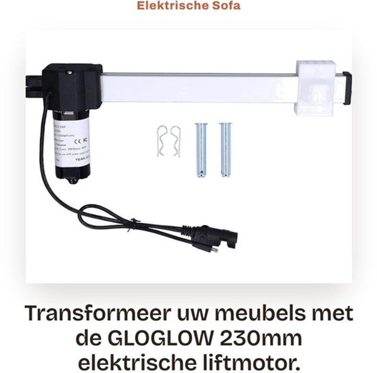 Elektrische Sofa Lift Motor - 230mm - Voor Relaxfauteuils - Sterke Motor - Geschikt voor Bedden - Zwart