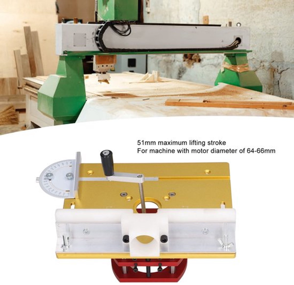 Freeslift Universeel Type - Freesvoet - Houtbewerking - Afschuinen - Gleuf- en Trimmachines - Eenvoudige Installatie - Routerlift