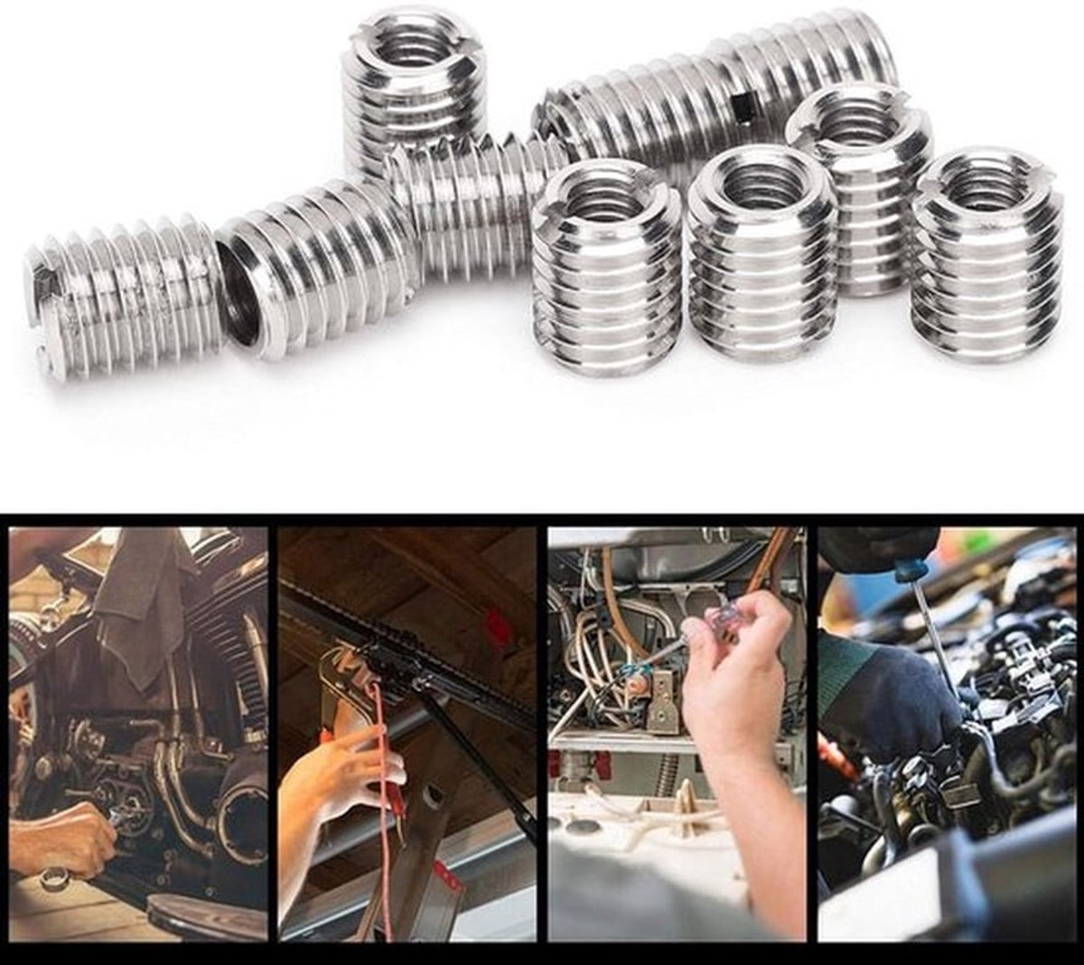 10 Pcs Insert Moer - M6 M10 Buitendraad - Roestvrij Staal - Reparatie Accessoire - Geschikt voor Mechanische Apparatuur - Versterk je Pro...