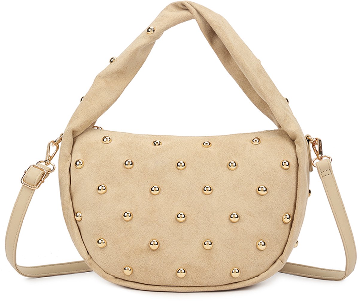 Giuliano kunstlederen suede schoudertas Nynke - Dames - Beige