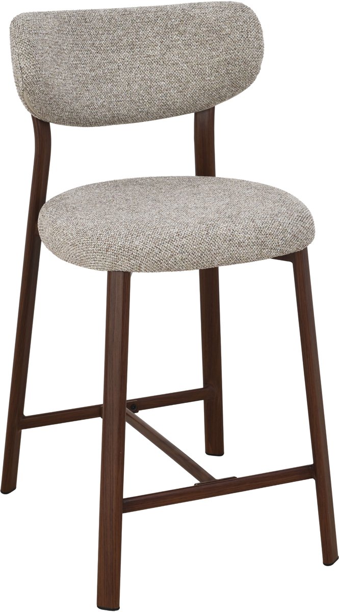 TeakOne - Set van 2 - Keukenbarstoelen - Valencia Bar Stool - Greige Walnut