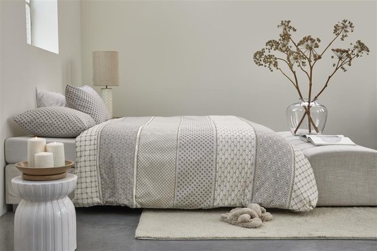 Riviera Maison Ropes dekbedovertrek - Tweepersoons - 200x200/220 - Taupe van Merkloos — afbeelding 4