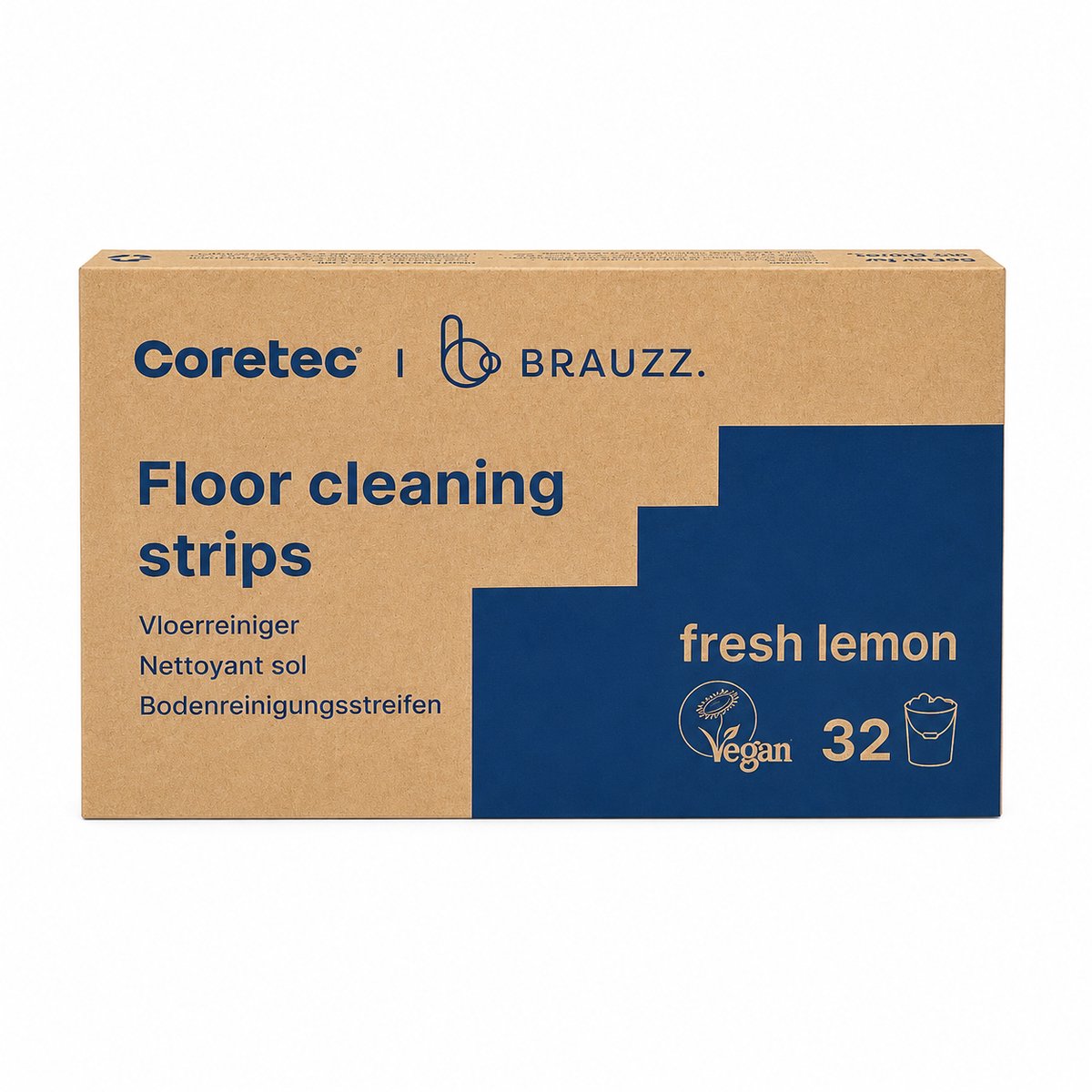 Coretec / Brauzz Vloerreiniger Strips (32 stuks) - Duurzame Allesreiniger voor alle Coretecvloeren - Schoonmaakmiddel met Frisse Citroengeur