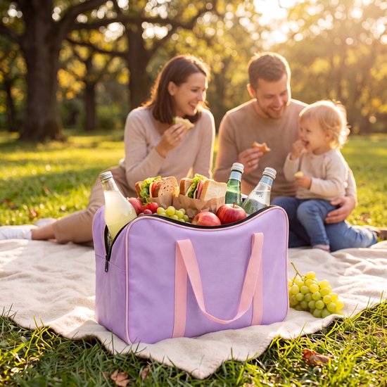 Geisoleerde Koelrugtas 24L - Cooler Bag Lunch Tas - Koeltas - Lichte Tas - Compacte Koeltas - Picknicktas Kinderen - Thermo Tas - Lunchtas Volwassenen - Koel Tas Dames en Heren - Thermotas - Koelrugzak Vakantie - Koeltassen - Paars - Löwenthal van Löwenthal — afbeelding 5