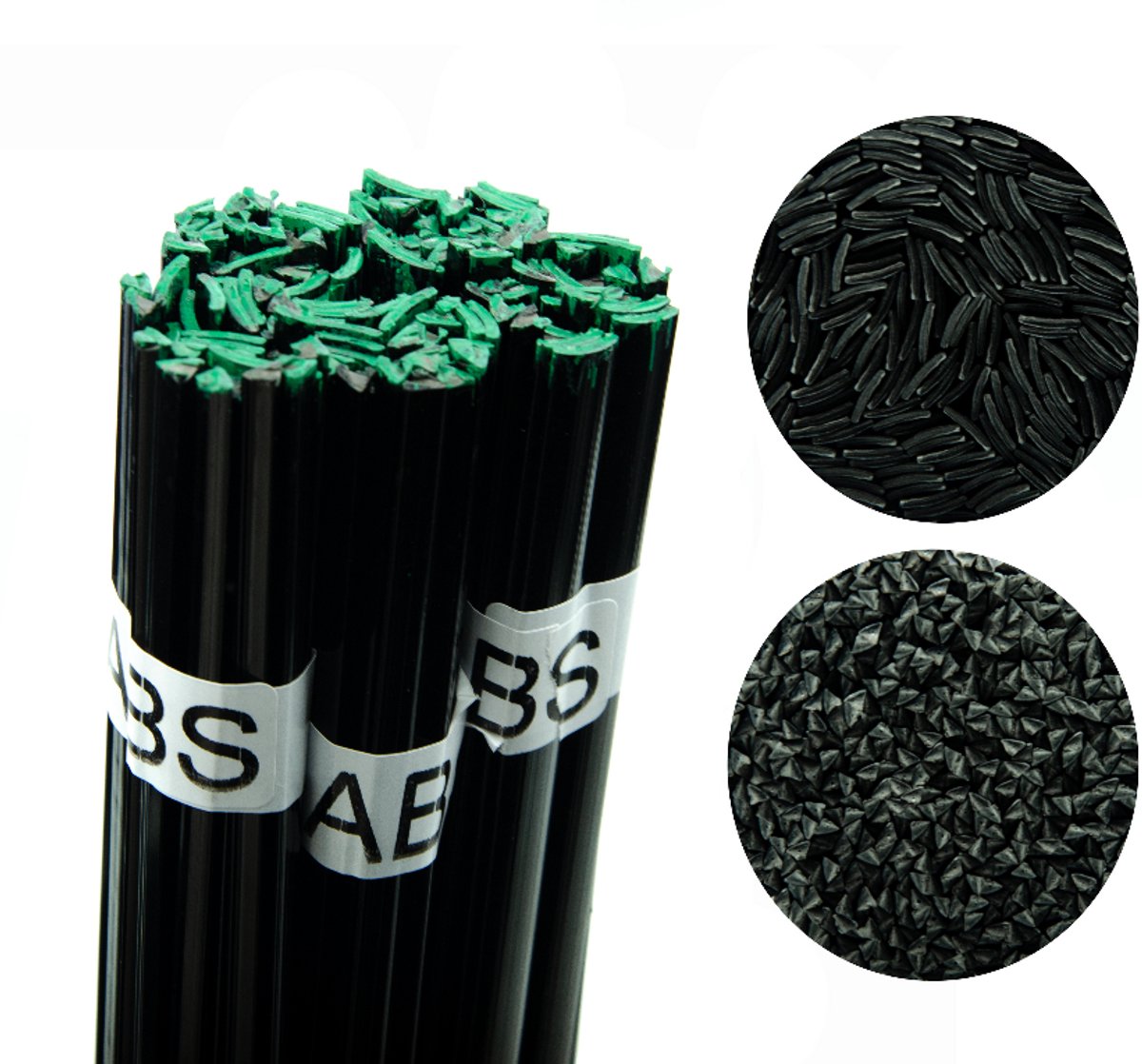 Rosfix Kunststoflasdraad Spaweldraad - Zwart 100g - 42cm - Mix 8mm/3,5mm - Smelt 310–360°C