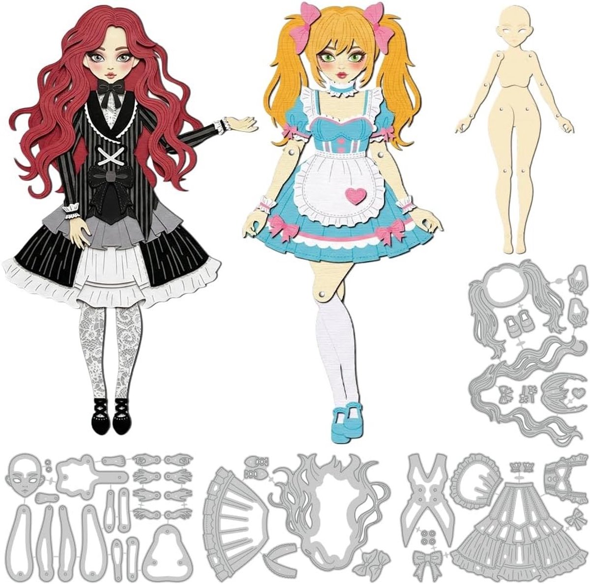 Beweegbare gewrichten snijmatrijzen voor gothic kledingstijl, kaarten maken en handwerk met koolstofstaal stans sjablonen en papier reliëf sjablonen