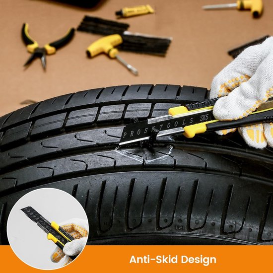 Bandenreparatieset - Noodset - Auto Onderhoud - Compleet 27-delig - 20 Koorden - Zwart — afbeelding 2