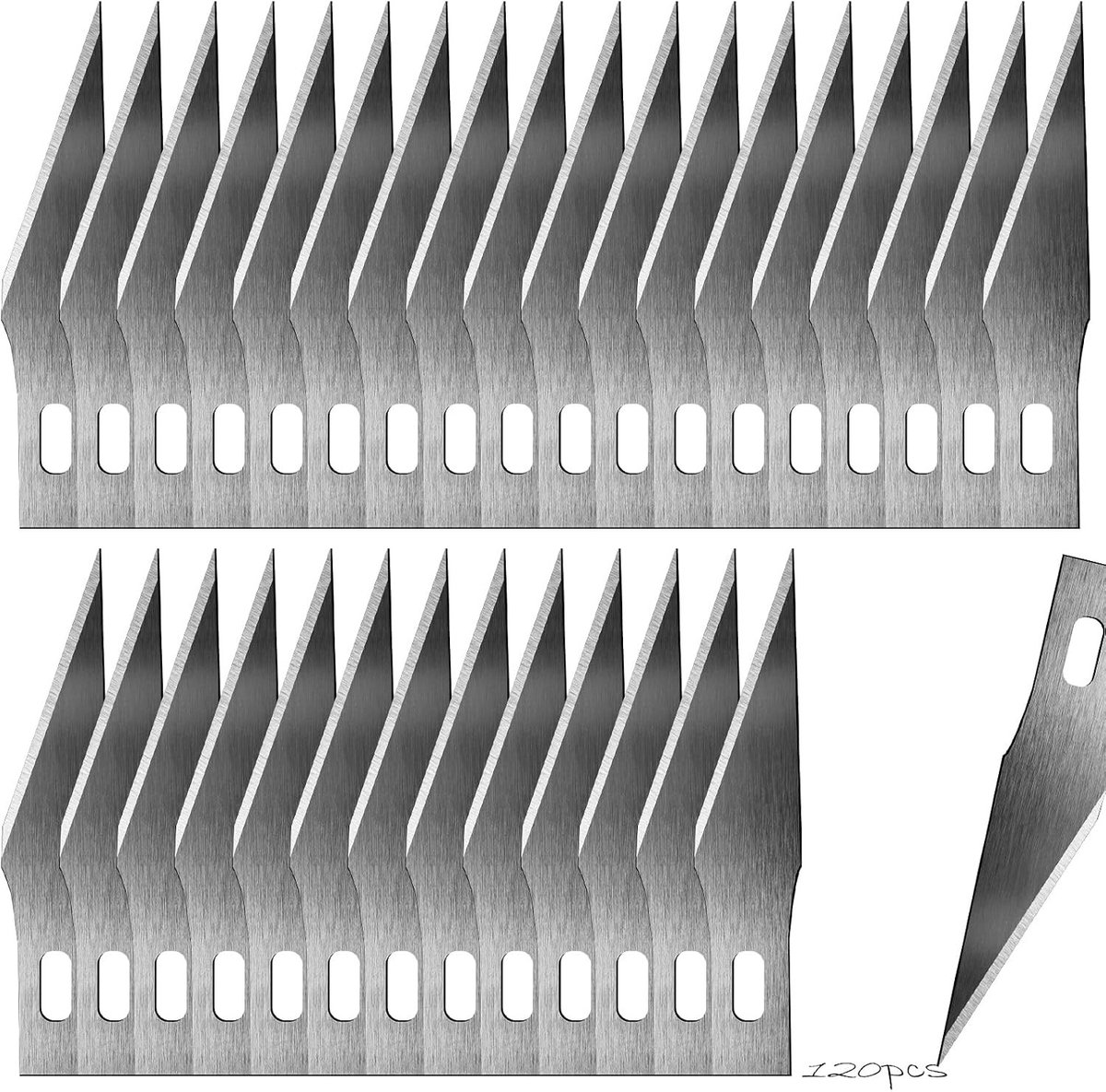 Scalpelmessen - Zwart - 40,3 x 8 mm - Hoogwaardige Koolstofstaal - Voor Hobbymatige Knutselprojecten