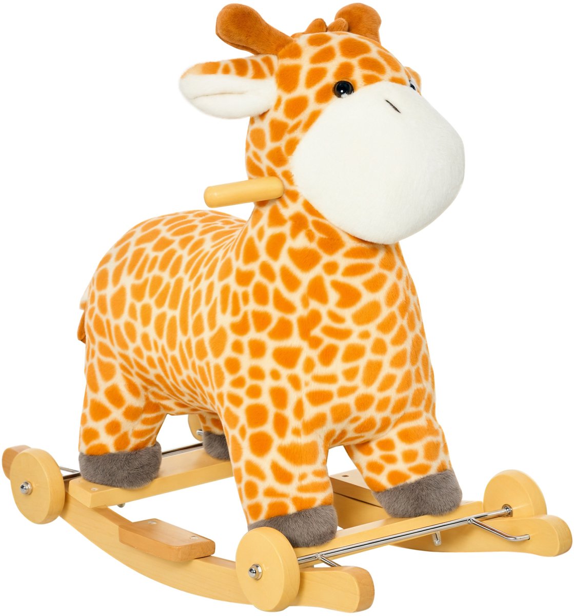 Sogiol® Hobbelfiguren - 2-in-1 Pluche Schommelpaard Giraf met Wielen & Geluid 3-6 Jaar