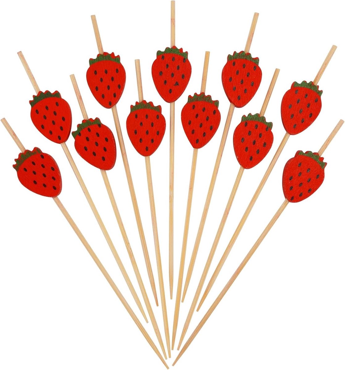Decoratieve Tandenstokers - Kleur-e - 12 cm - Houten Cocktail Tandenstokers voor Feestdecoratie