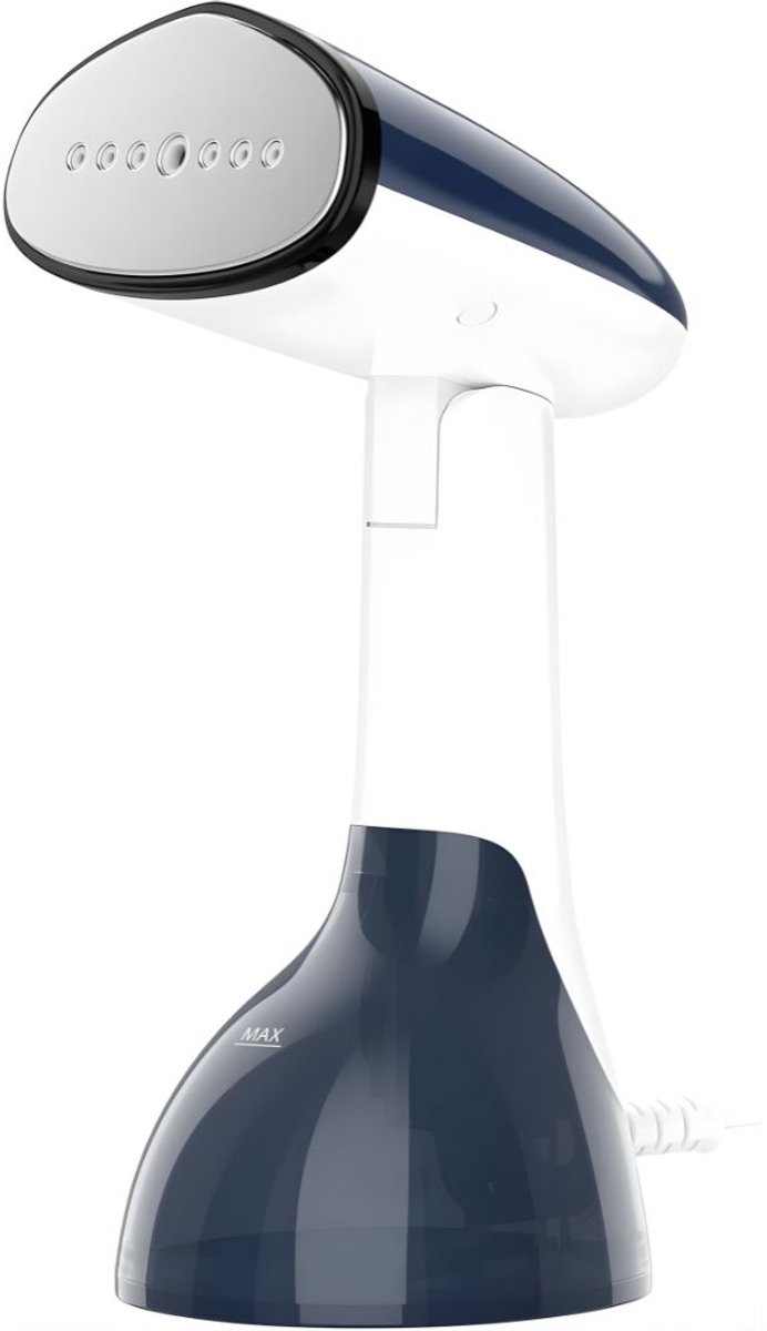 KIRA® Kledingstomer - Horizontaal & Verticaal Stomen - Kledingstomer met Snelle Opwarmtijd - Wit/Blauw - 14cm x 11cm x 26cm