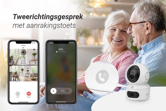 Ezviz H7C - IP-camera - Babycam - 4MP - Dual Lens - Tweerichtingsaudio - Daul-band - MicroSD-kaart - Wit van EZVIZ — afbeelding 4