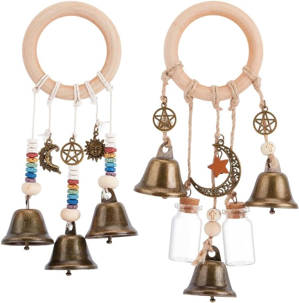 Deurklink Heksenbellen - Windgong Boho - Bescherming Huis - Uniek Magisch Design - 20 cm - Multikleur