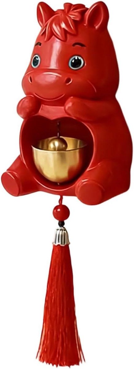 Winkeliersbel Paard - Deurbel Klokje - Gasten Verwelkomen - Magnetische Bevestiging - 10.5 cm - Rood