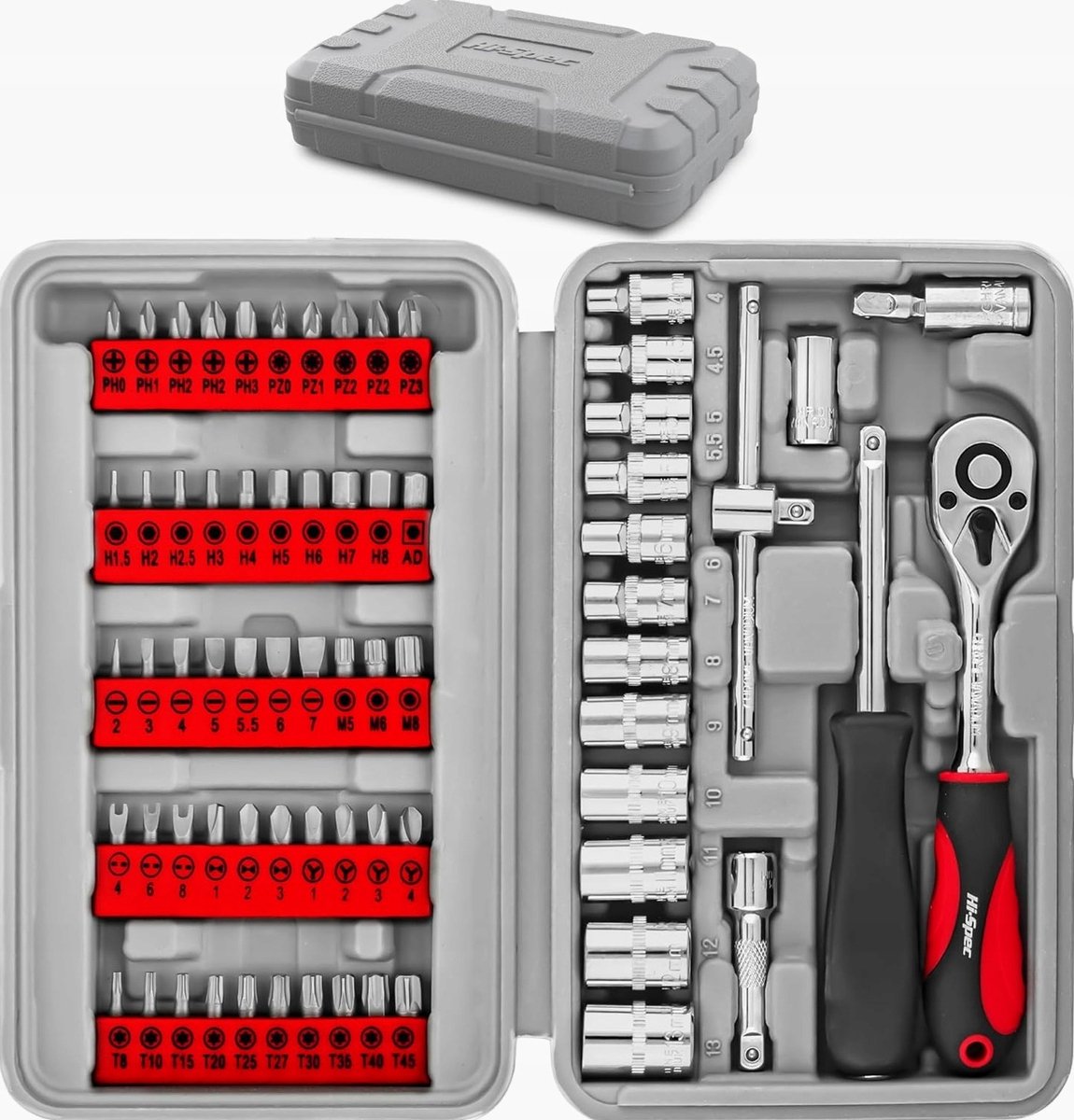 79-delig Gereedschapset: Bits, Schroevendraaiers, Sleutels, Doppen & Ratel