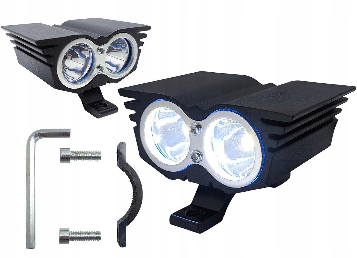 Fietslamp 2xLED 12V-80V 3000LM Voorzijde Uil Design