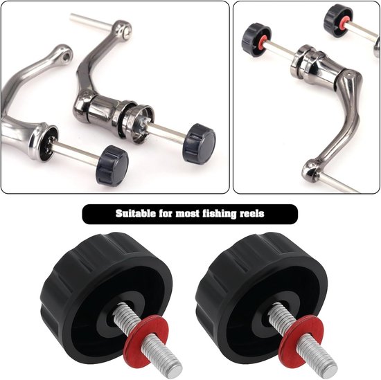 10 Stuks Zwarte Schroefkappen voor Vissen Handgrepen - Perfect voor Spinning Knoppen en Rollen — afbeelding 2