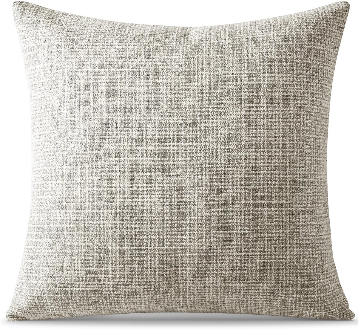 Set van 1 Kussenhoes Eenkleurig 40x40cm van Linnen voor Sofa en Slaapkamer, Khaki