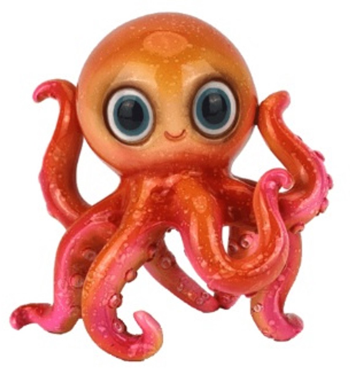 Octopus - Zeedier - Beeld - Rood - Keramiek - Funny - 9x11x12 cm - Decoratie