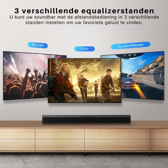 SNJY® Soundbar - TV Speaker - Home Cinema - 3D Surround Sound - 80 W - Zwart van SNJY — afbeelding 3