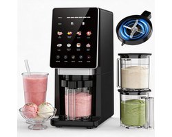 NordHaus IJsmachine - Ice Cream Maker - IJsmaker - 10-in-1 Programma's met Mix-In & Re-Spin - Zwart - 800 W