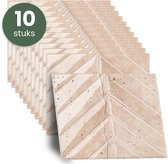 STACK® Plaktegels - 10 Stuks - Visgraat Tegel - Roze - 29 x 23 cm - Zelfklevende Tegels & Tegelstickers - Plak Tegels - Wandtegel Stickers & Zelfklevende Wandtegels - Keuken & Badkamer Tegels - 3D Muurstickers