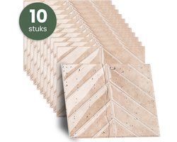 STACK® Plaktegels - 10 Stuks - Visgraat Tegel - Roze - 29 x 23 cm - Zelfklevende Tegels & Tegelstickers - Plak Tegels - Wandtegel Stickers & Zelfklevende Wandtegels - Keuken & Badkamer Tegels - 3D Muurstickers