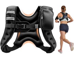 VEVOR Gewichtsvest 2,79 kg Trainingsvest met Reflecterende Strepen, Verstelbare Gesp en Praktische Opbergvakken, Fitnessvest voor Krachttraining, Hardlopen, Joggen, Fitness en Spieropbouw