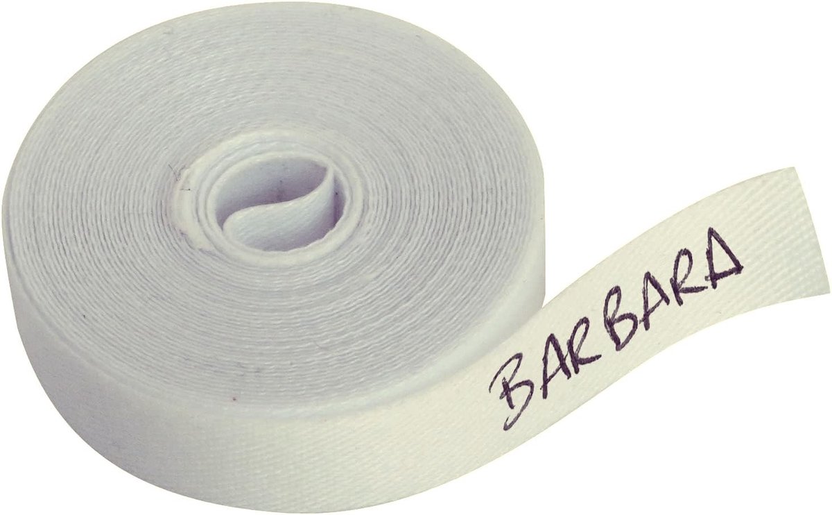 Dailygoods- Textielstrijkband Wasbaar tot 60 °C - Naamlabels - Naailabels - Beschrijfbare Etiketten - Kledingmarkering - Katoenen Polyester Stoffen Rol - Naamlabel