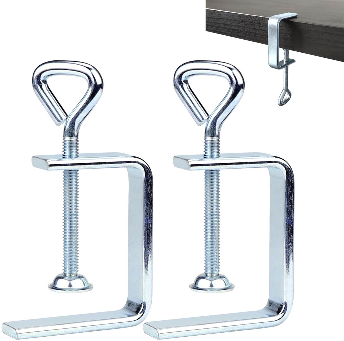 Dailygoods - ELNLE 2 stuks C-klem, kleine C-klemmen, schroefklemmen, kleine C-klem, roestvrij staal, maximale klemgraad 50 mm, voor houtbewerking, klemmen en spanners, lassen, autoreparatie