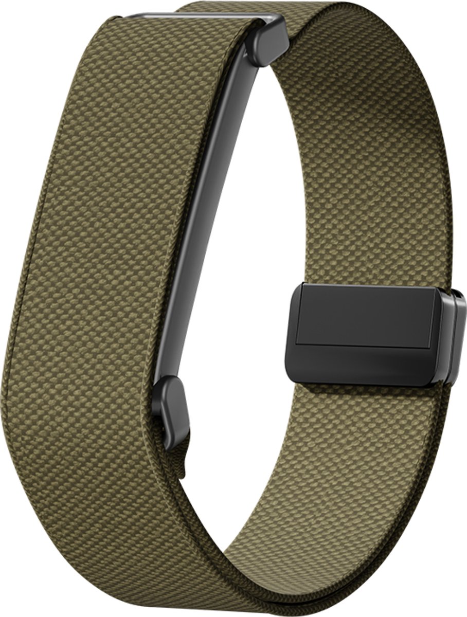 Stravo Nylon Bandje met Magnetische Sluiting – Traploos Verstelbaar – Geschikt voor Fitbit Air – Ademend Sport Horlogebandje – Groen