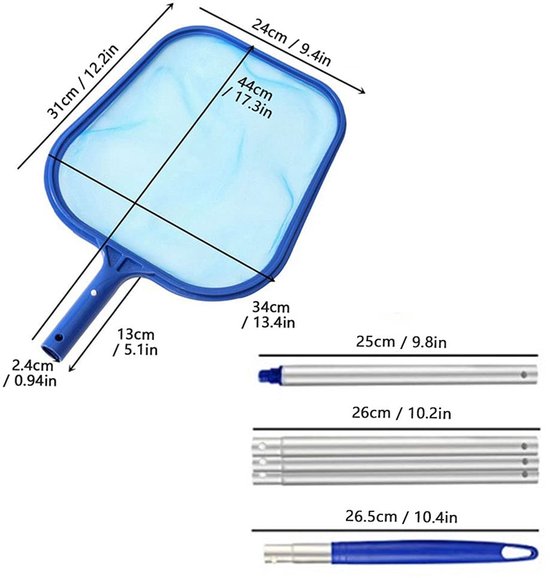 Schepnet Zwembad met Steel (160cm) - Telescopische Zwembad & Vijver Schepnet - Schepnet - Zwembad Net - Zwembad schepnet - schepnet zwembad onderhoud - Voor Zwembaden, Vijvers, Spa's — afbeelding 3