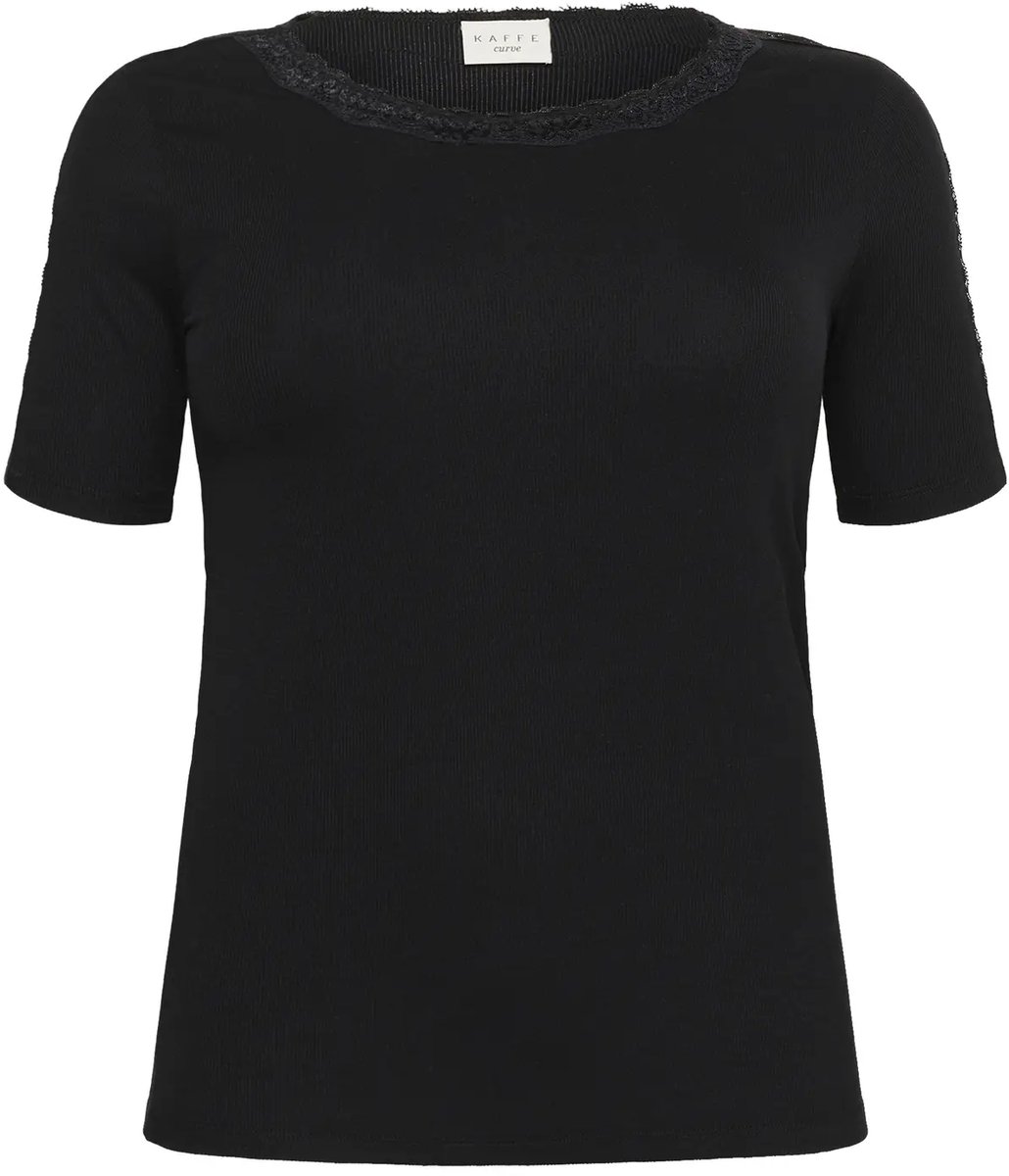 T-shirt met kant voor dames KAFFE Curve KCjunna