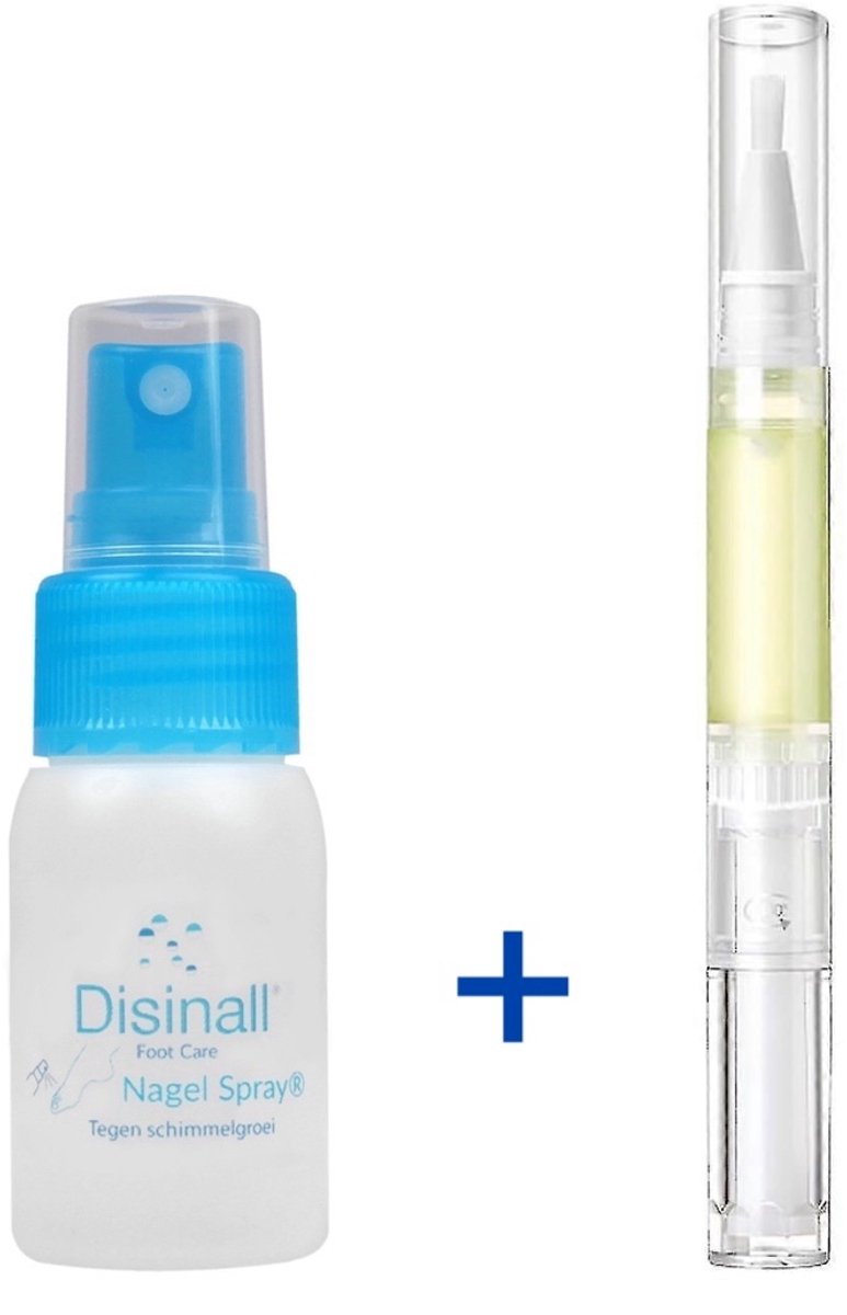 Disinall Nagel Spray® + Nail & Skin Oil® - Manicureset - Voetschimmel spray en kalknagel spray in 1 combineren met nagel olie - Natuurlijke ingrediënten - Bijzonder effectief
