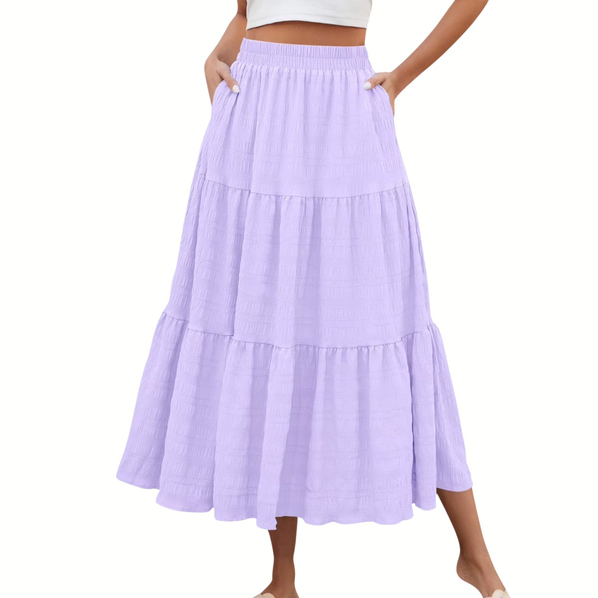 Currero Broekrok Dames Skort Skirts Skirt Rok Midi Korte Broek Culotte Wandelrok Rokje Legging Lavendel Blauw