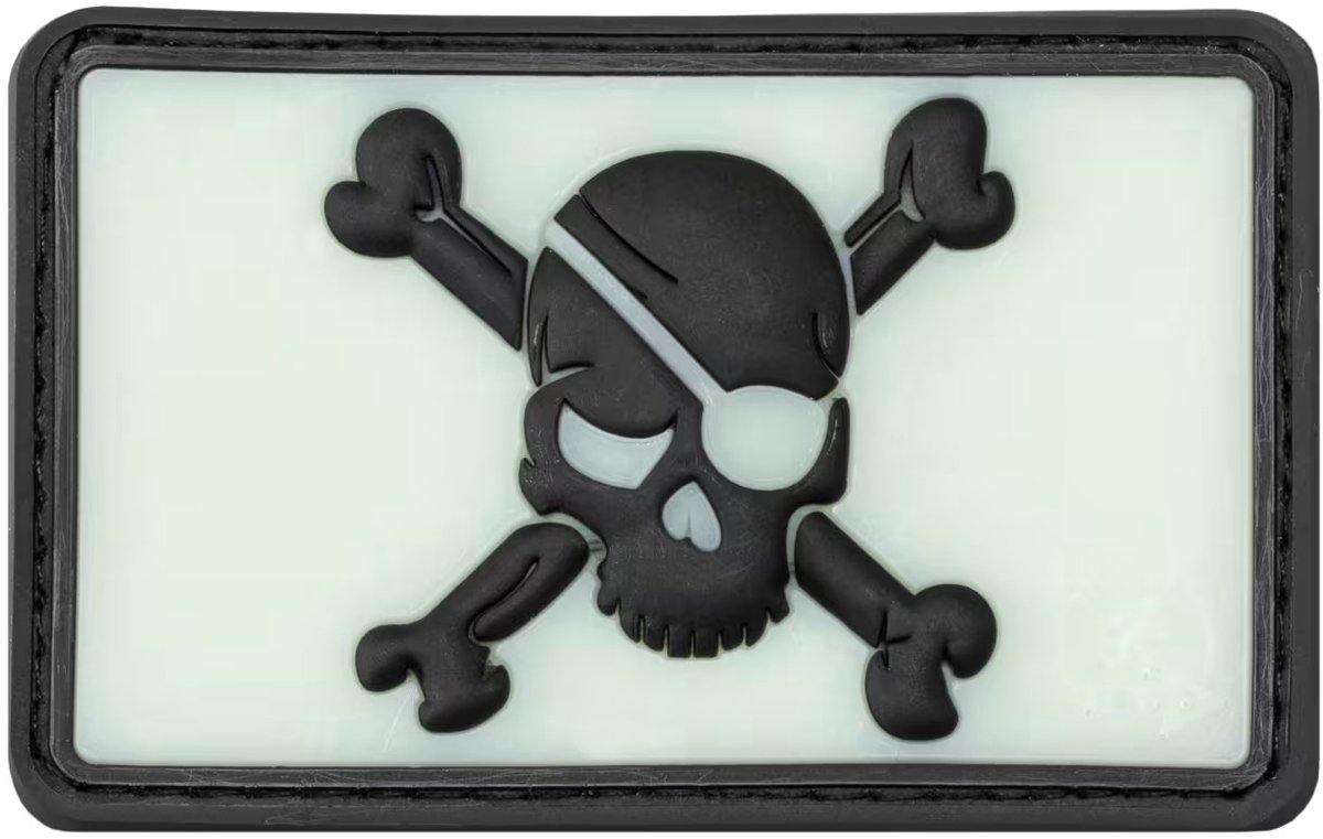 Rubberen badge JTG Pirate Skull