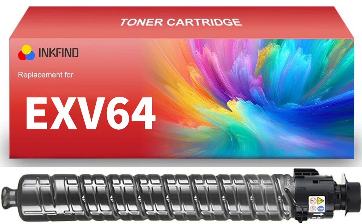 INKFIND EXV64 Zwart tonercartridge compatibel met Canon C-EXV64 EXV64 Zwart geschikt voor Canon imageRUNNER ADVANCE DX C3926i/3930i/3935i/3922i - 1-pack Zwart