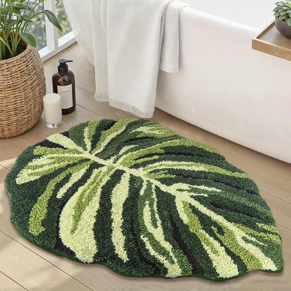 Badkamerkleed, Zachte Pluizige Badmat, Antislip en Waterabsorberend, Wasbaar, Badmat Voor Douche En Toilet 50 x 80cm