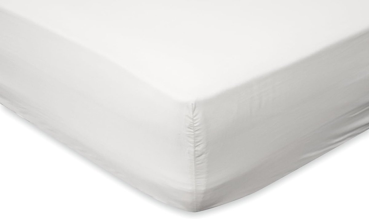Hoeslaken Katoen Perkal 35cm Hoekhoogte - wit 180x210/220cm