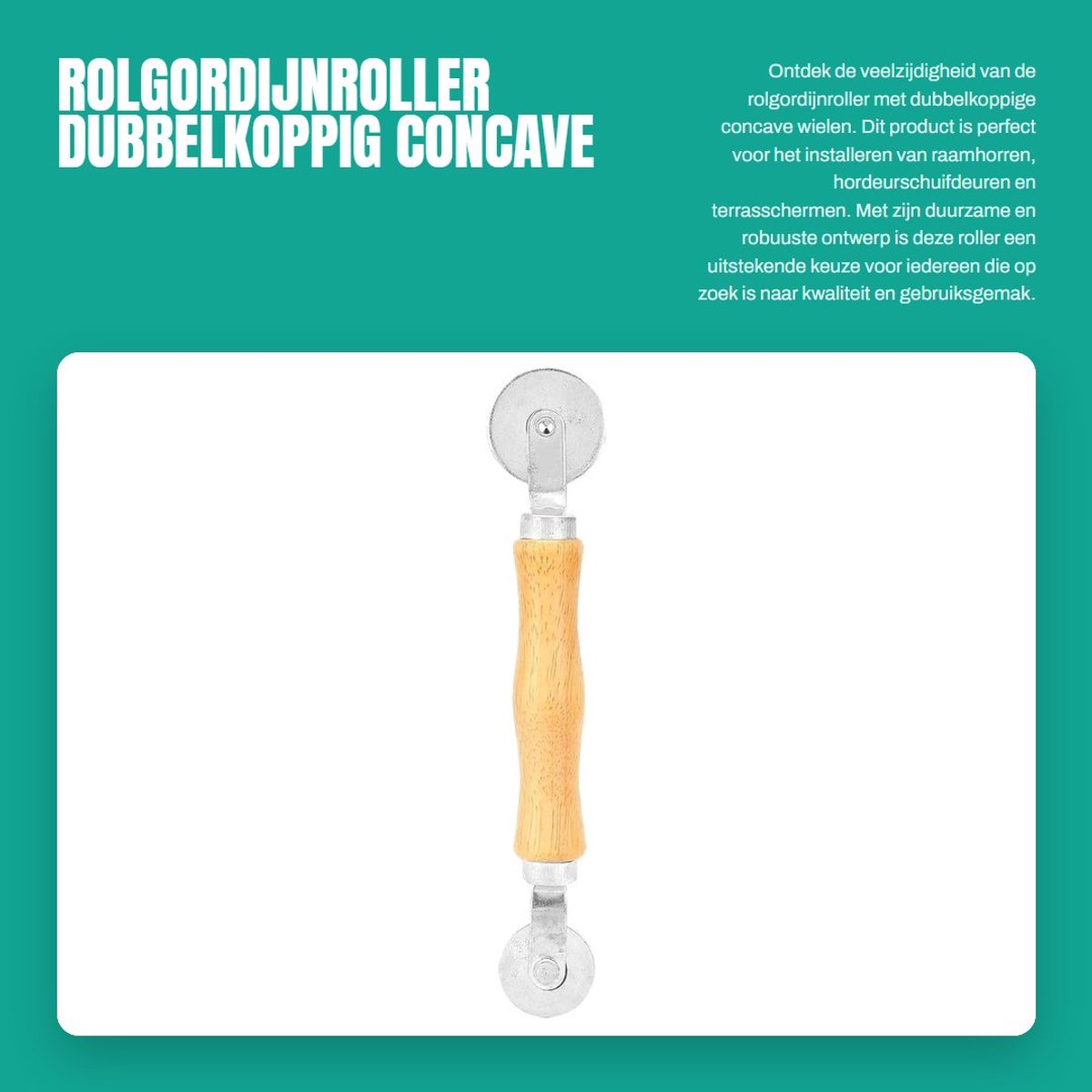 Dailygoods - Rolgordijnroller Dubbelkoppig - Concave Wielen - Duurzaam en Robuust - Geschikt voor Raamschermen - Handige Installatie - Ideaal voor Sch...