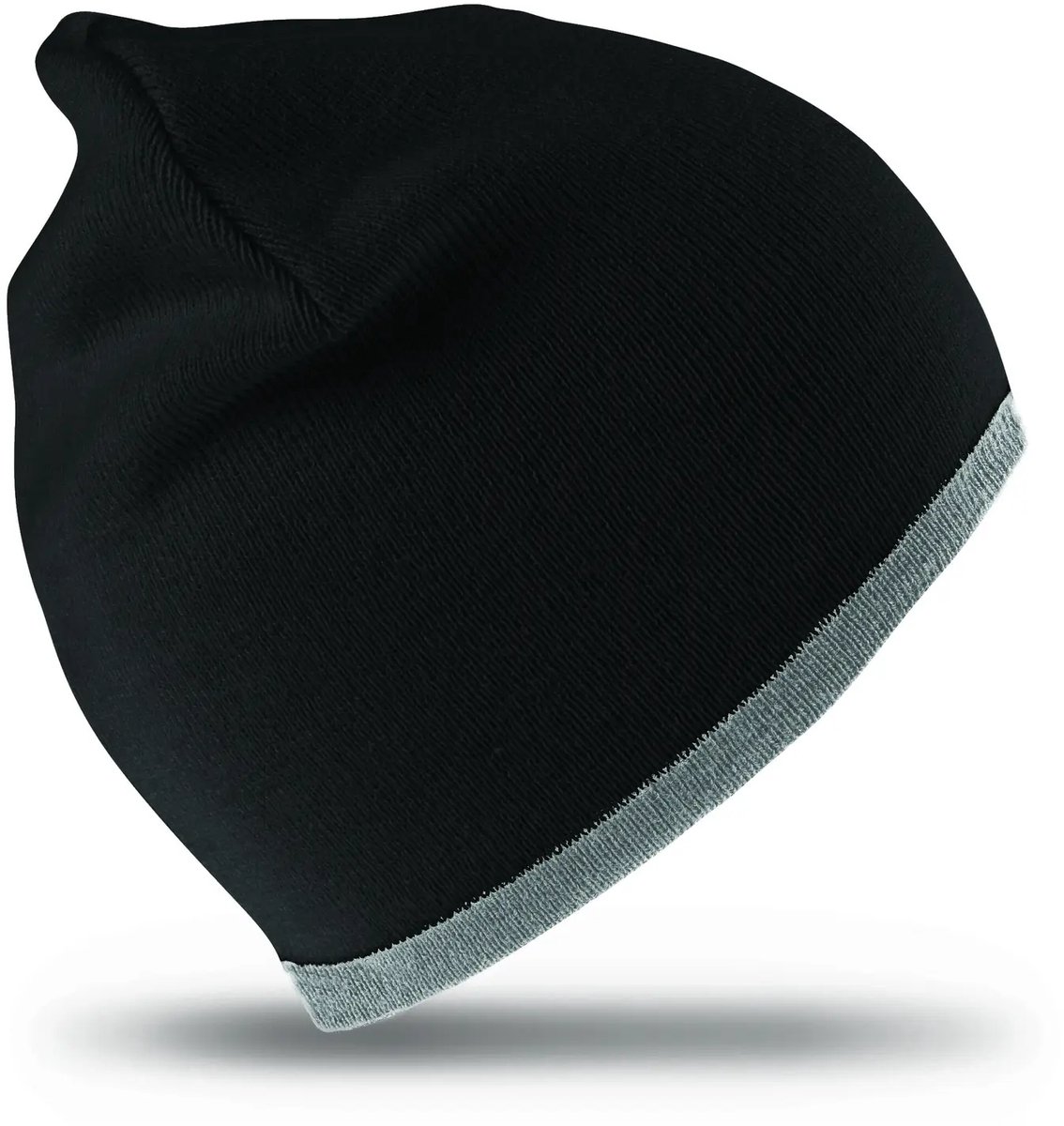 Result Soft Feel Cuffless Reversible Beanie RC46 - BLACK/GREY - One size