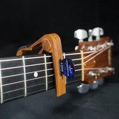 3-1 Luxe Houten Capo – Universele Gitaar Capo met Plectrumhouder – Akoestisch, Elektrisch, Klassiek, Ukulele & Mandoline