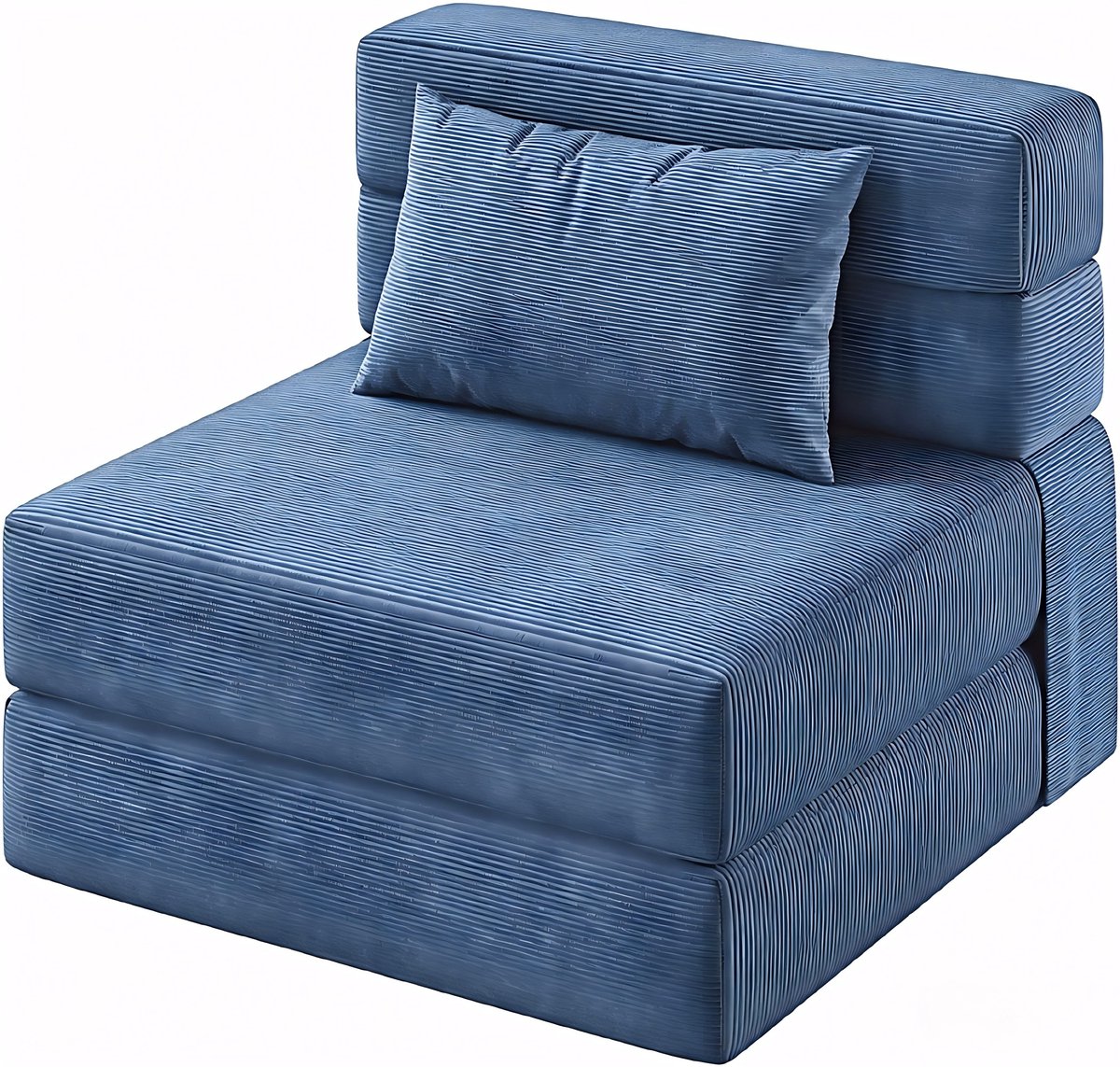Slaapbank met Kussen - 183x71x23cm - Logeerbed - Opvouwbare Slaapbank - Slaapfauteuil - Afneembare Hoes - Ruimtebesparend - Voor Woonkamer Slaapkamer Logeerkamer - Blauw