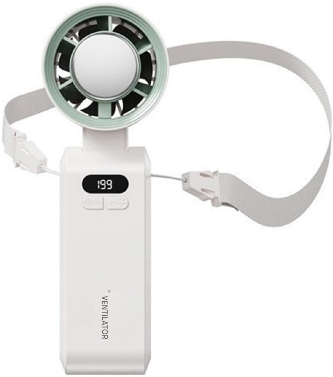GELLDG Draagbare Ventilator - USB Oplaadbaar - met LCD Display - Geschikt voor Binnen, Buiten en Reizen - Opvouwbaar Design - Duurzame Kunststof - 177x50x60mm