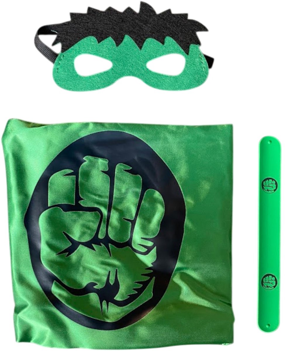 Hulk Carnavalskleding kinderen - Superhelden cape - masker - armband — afbeelding 2