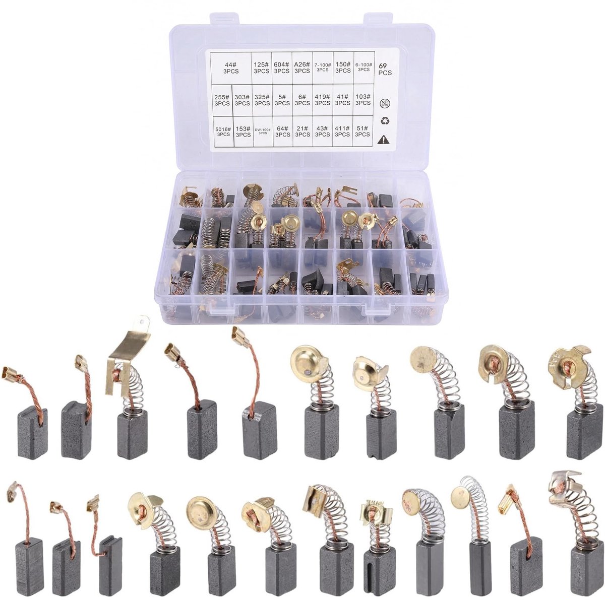 Omgoods - Set van 69 Koolborstels voor Elektrisch Gereedschap
