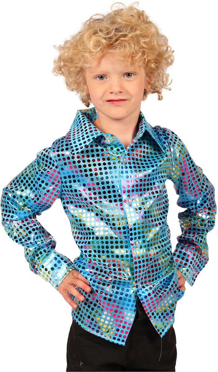 Shirt Disco Turquoise - Jaren 80 & 90 - Kinderen
