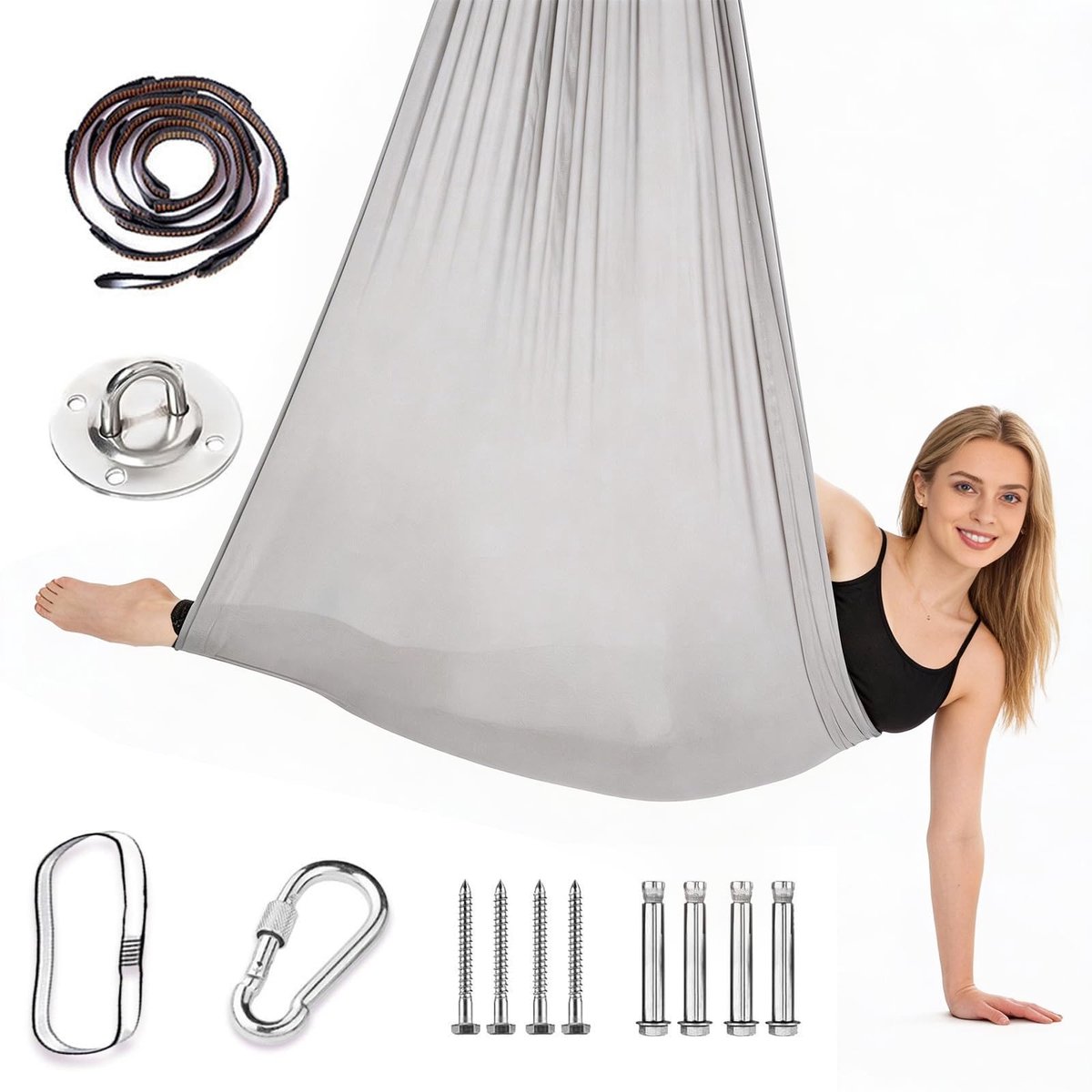 Omgoods - Aerial Yoga Hangmatset voor Binnen en Buiten, Draagkracht 200 kg
